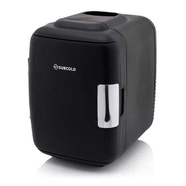 Subcold Classic 4L black mini fridge side angle